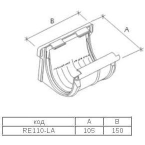Соединитель желоба Galeco PVC110 110 мм (RE110-LA-A) (RAL7021/черно-серый)