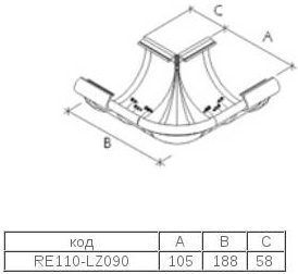 Зовнішній кут 90° Galeco PVC110 110 мм (RE110-LZ090-A) (RAL9010/білосніжний)